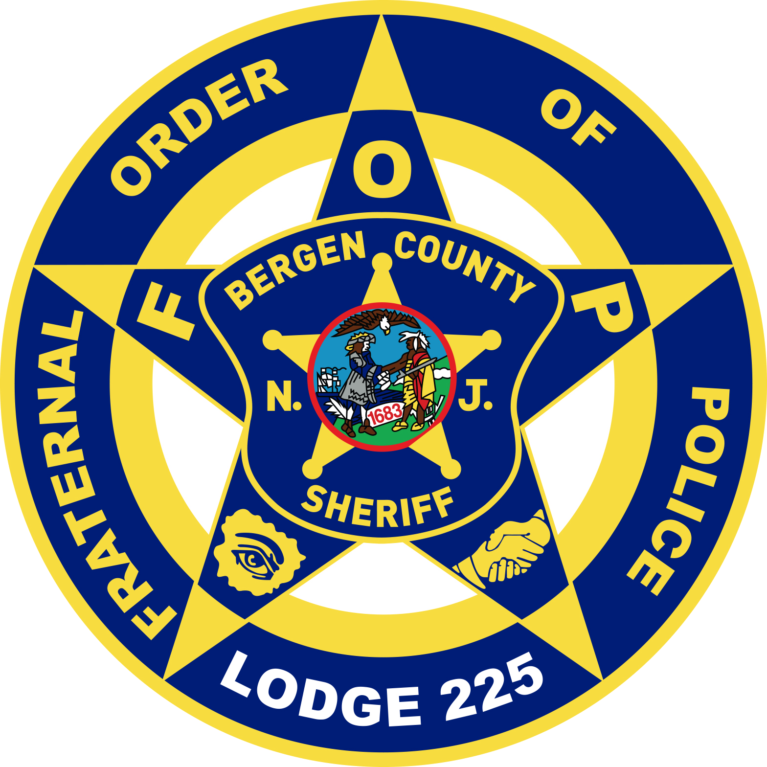 Fraternal Order of Police, Bergen County Sheriff — Lodge 225 badge